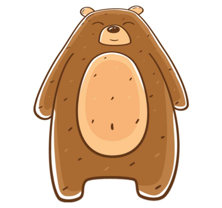 Bear Illustration animal vinyl rug - TenStickers