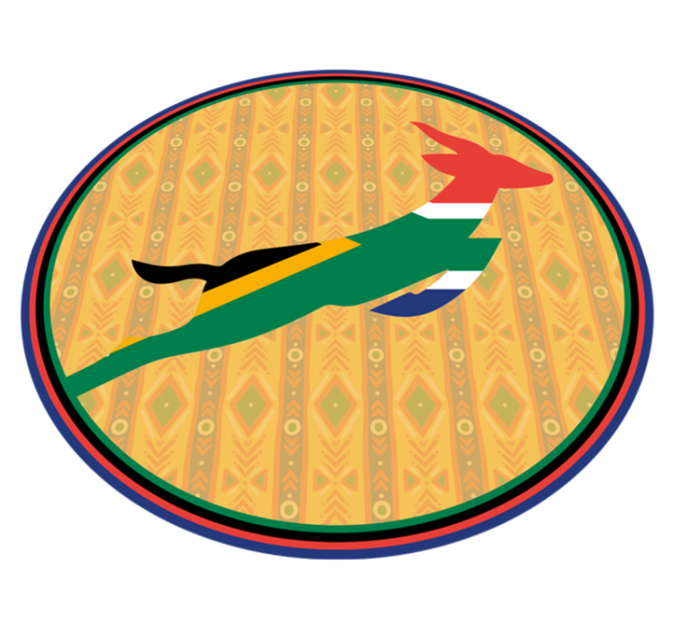 South African flag on Springbok animal rug - TenStickers