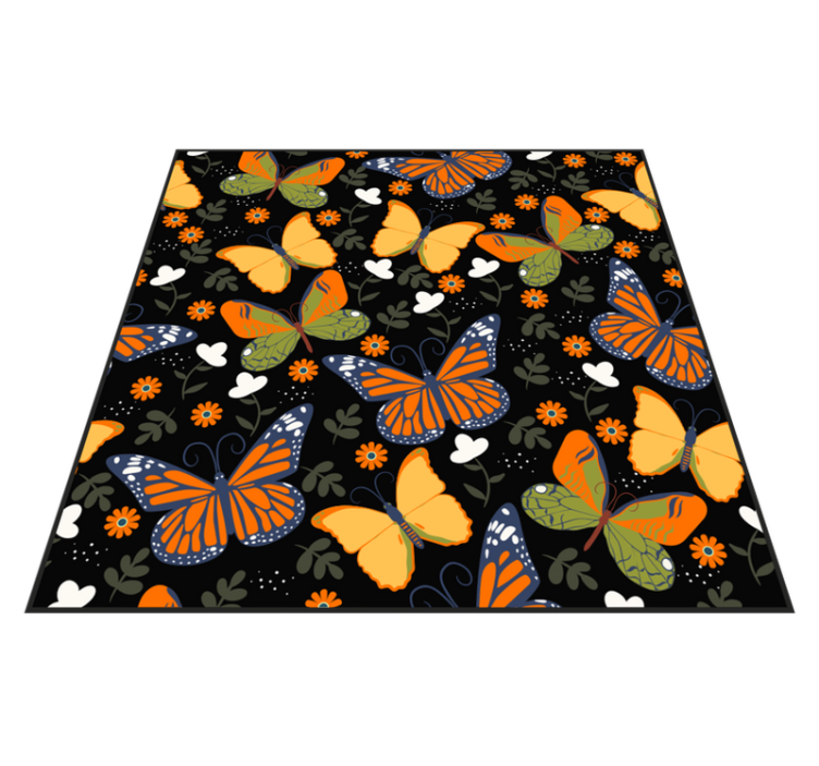 Butterfly Motif animal vinyl rug - TenStickers