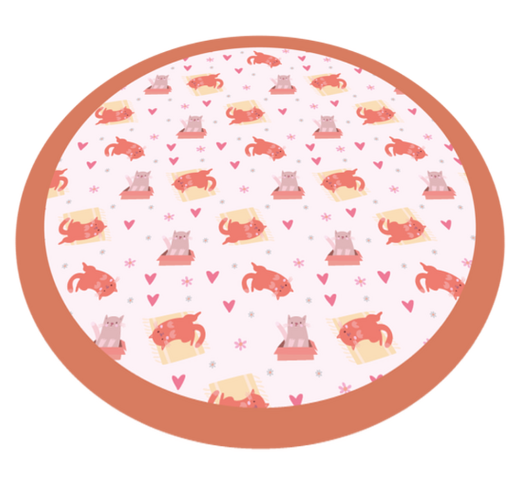 Playful Cat Motif nursery vinyl rug - TenStickers