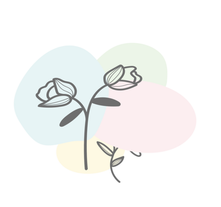 Floral Heart Rug floral vinyl rug - TenStickers