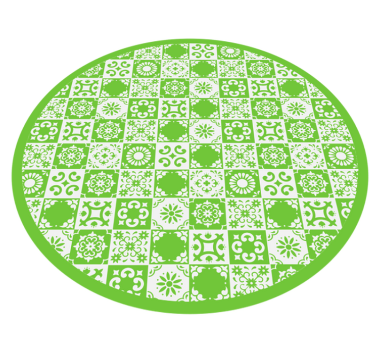 Abstract green and white  tile carpet - TenStickers
