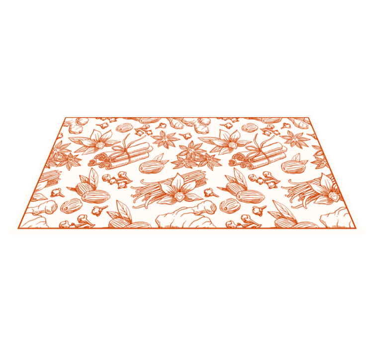 Brown spices kitchen floor tiles carpet - TenStickers