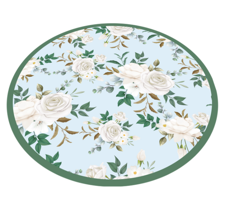 Floral Circular Composition floral vinyl rug - TenStickers