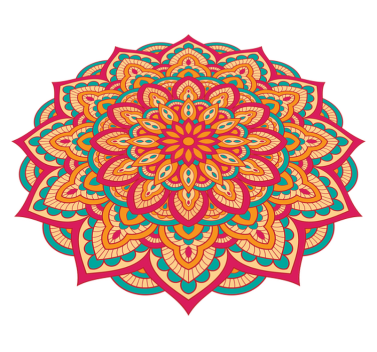 Colorful mandalas mandala vinyl rug - TenStickers