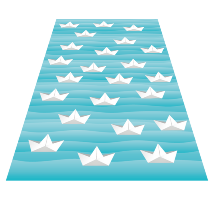 Paper boats kids vinyl rug - TenStickers