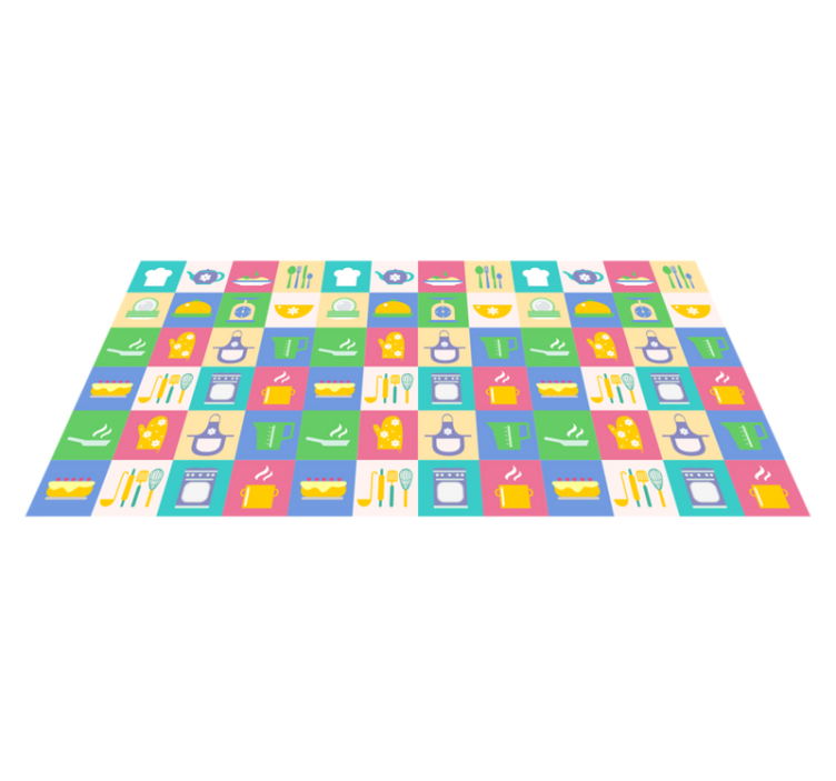 Kitchenware kitchen floor tiles - TenStickers