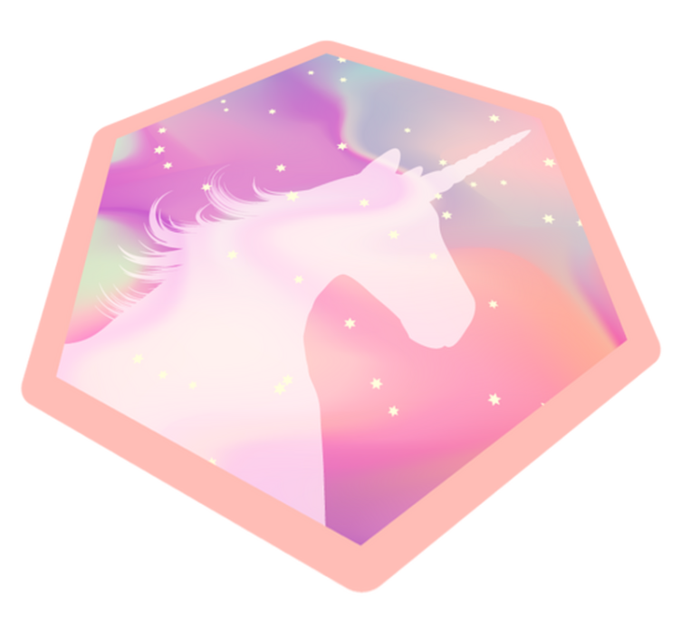 unicorn on colored background animal rug - TenStickers