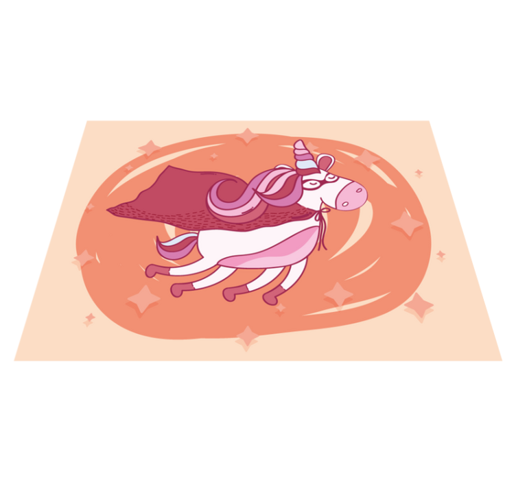 Superhero Unicorn nursery vinyl rug - TenStickers