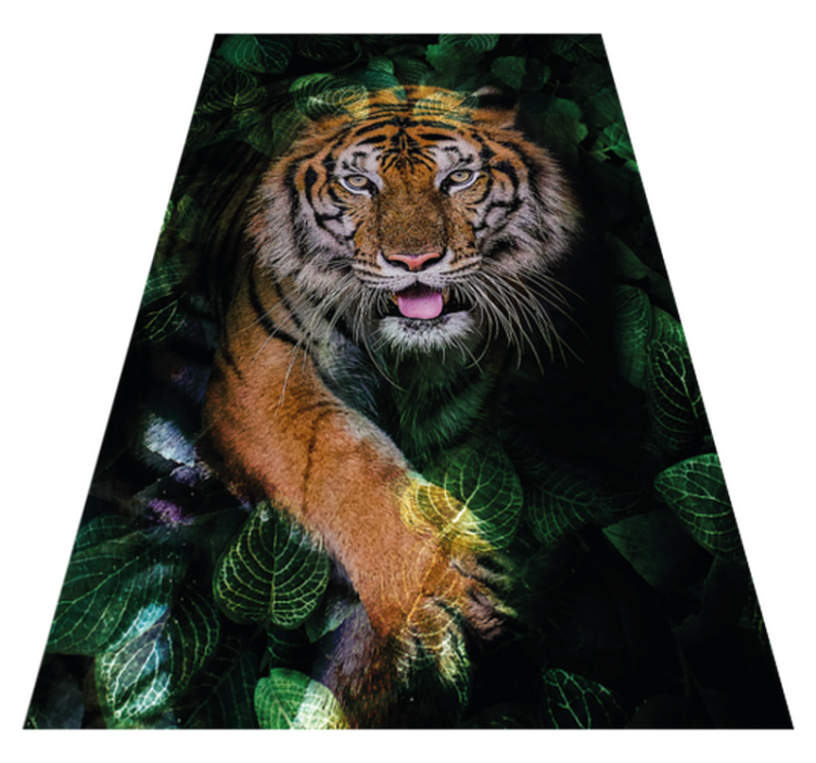 Tiger Foliage Portrayal animal vinyl rug - TenStickers