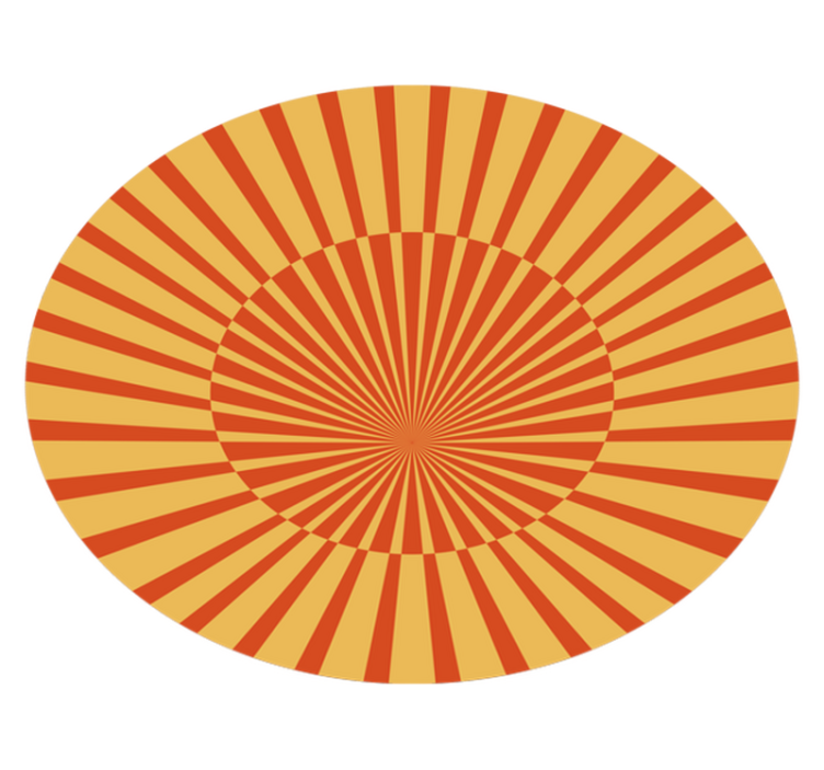 Sunburst Circular Pattern striped vinyl rug - TenStickers