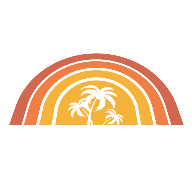Tropical Sunset Emblem nature vinyl rug - TenStickers