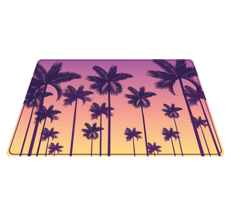 Tropical Sunset Silhouette nature vinyl rug - TenStickers