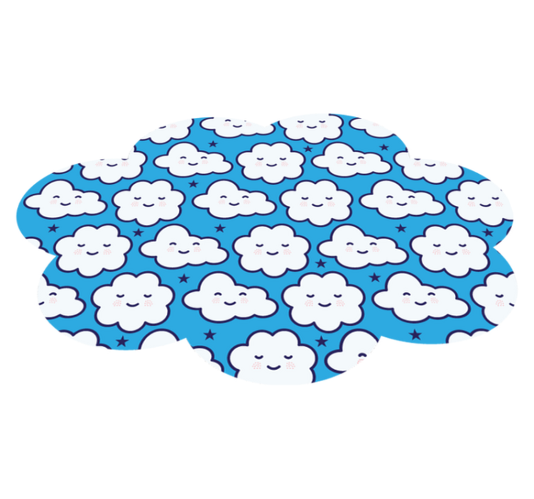 Cloudy Dreamscape nursery vinyl rug - TenStickers