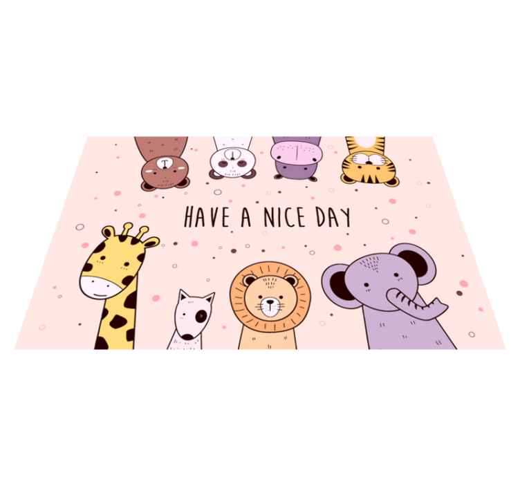 Custom cartoon animal kids vinyl rug - TenStickers