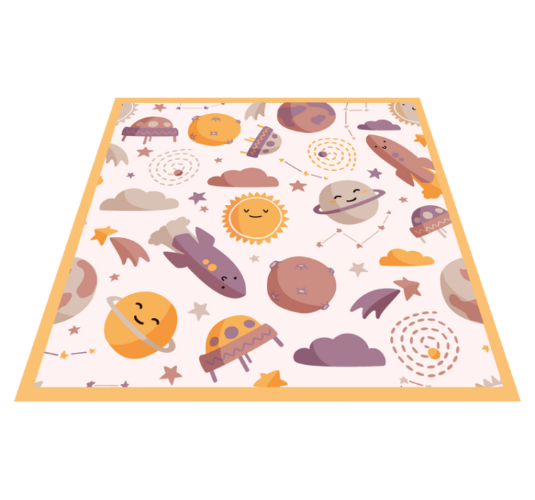 Smiling cartoon planets baby play mat - TenStickers