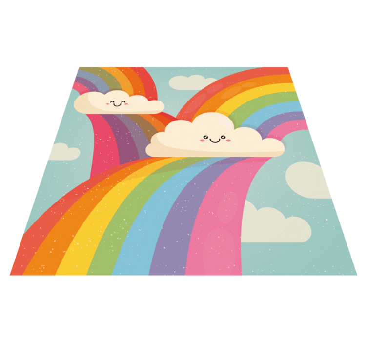 Cheerful Rainbow Art kids vinyl rug - TenStickers