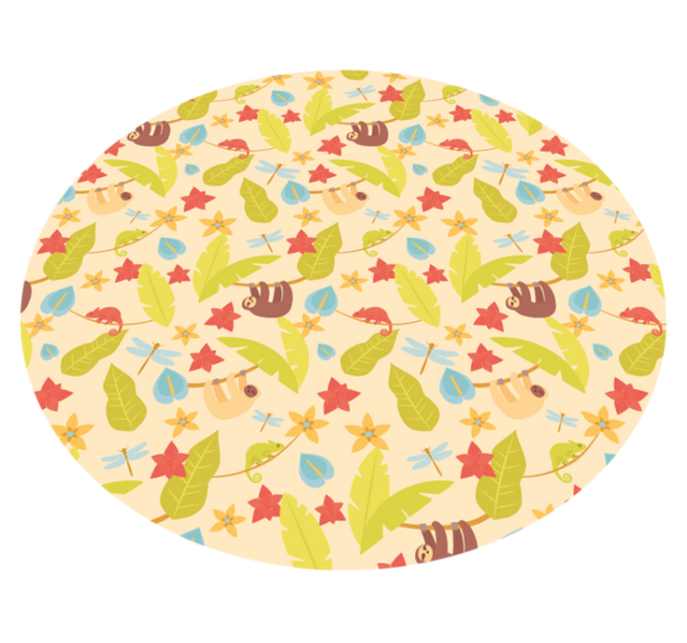 Autumn Critters Circular kids vinyl rug - TenStickers