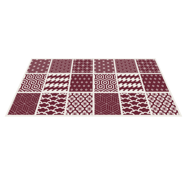 Red tile pattern vinyl carpet - TenStickers