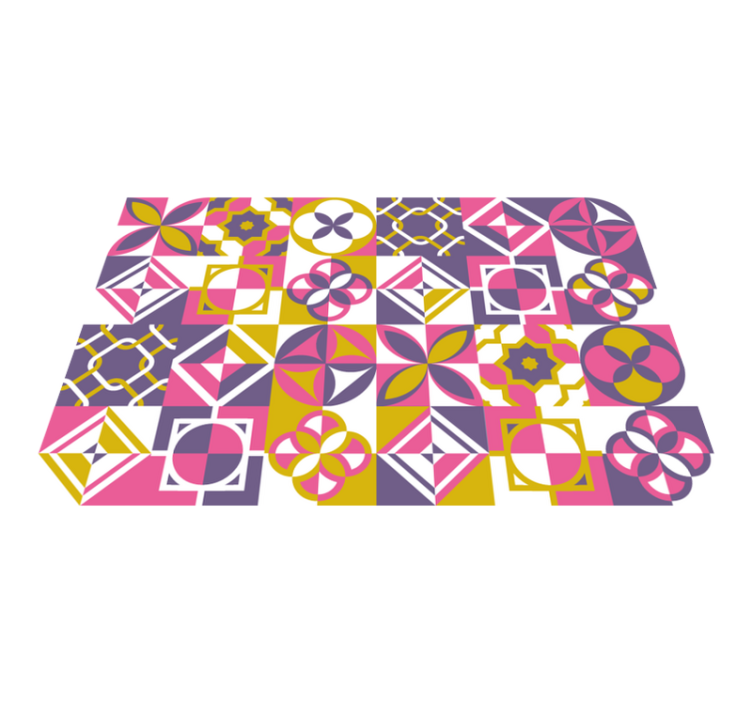 Colorful Abstract Geometry geometric vinyl rug - TenStickers