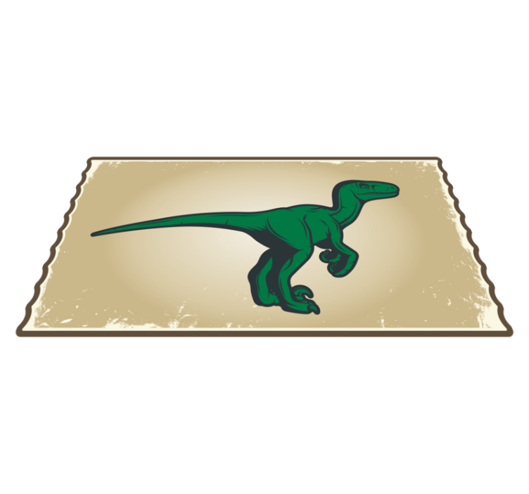 cartoon raptor mascot dinosaur animal rug - TenStickers