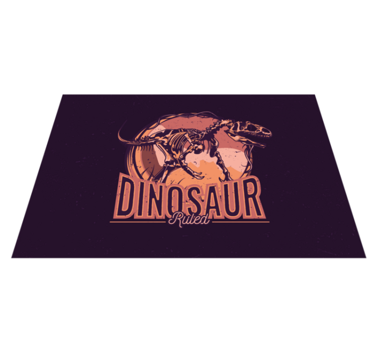 dinosaur ruled bedroom rug - TenStickers