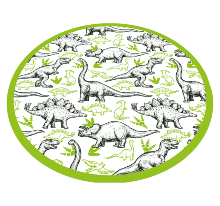 two colors doodle dinosaur print animal rug - TenStickers