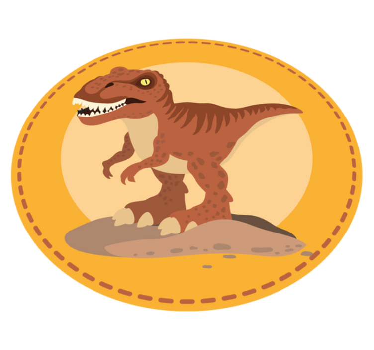 Dinosaur Round Rug kids vinyl rug - TenStickers