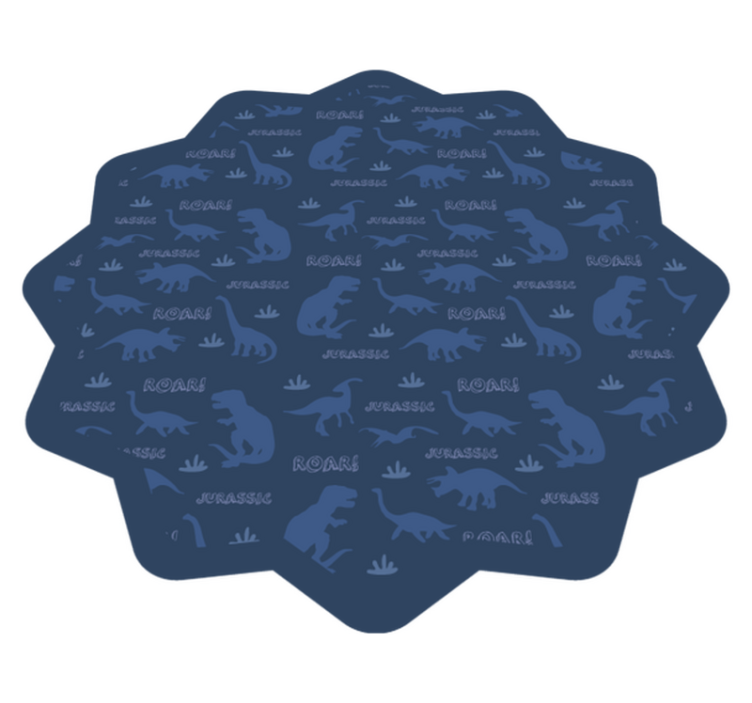 dinosaur blue background pattern animal rug - TenStickers