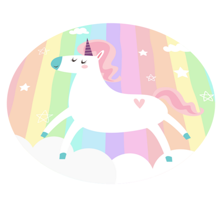 Watercolor background with unicorn animal rug - TenStickers