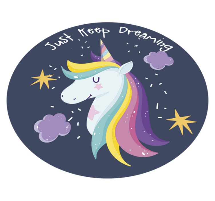 Just keep dreaming with unicorn kids vinyl rug - TenStickers