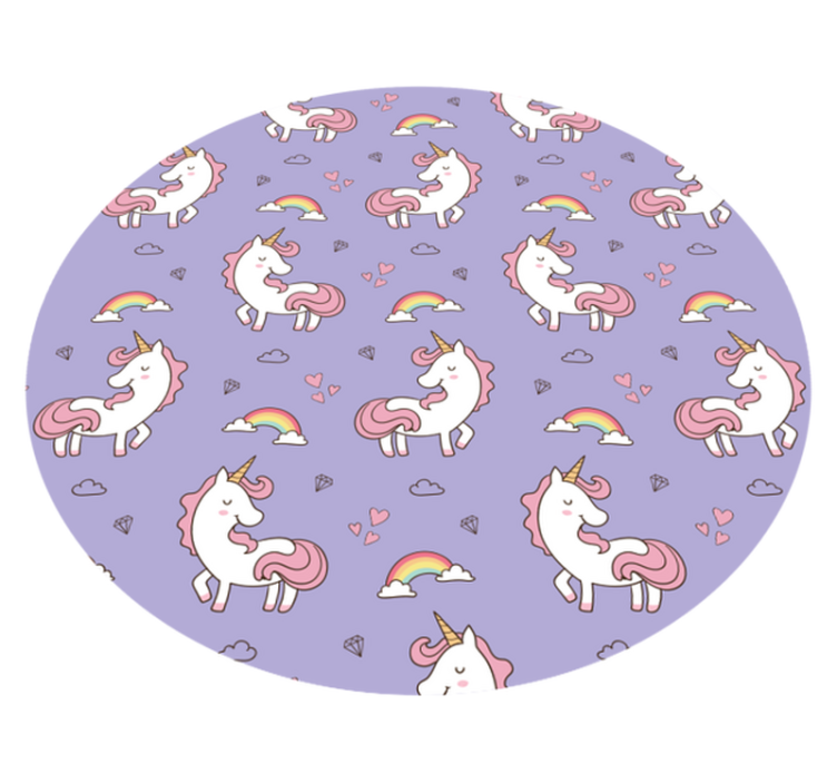 Unicorn pattern children kids vinyl rug - TenStickers