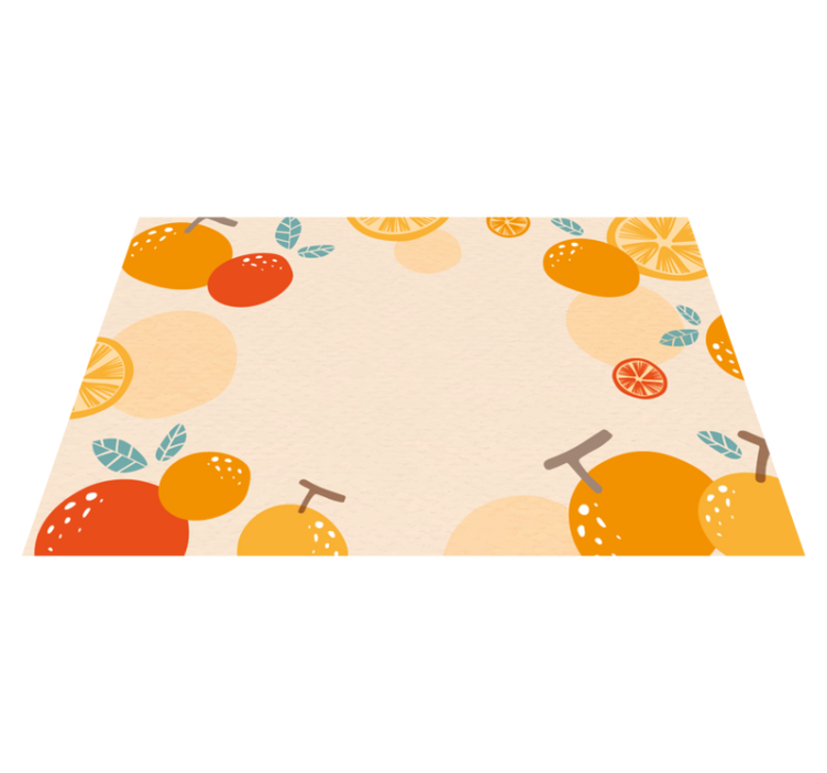 orange fruit kitchen floor tiles - TenStickers