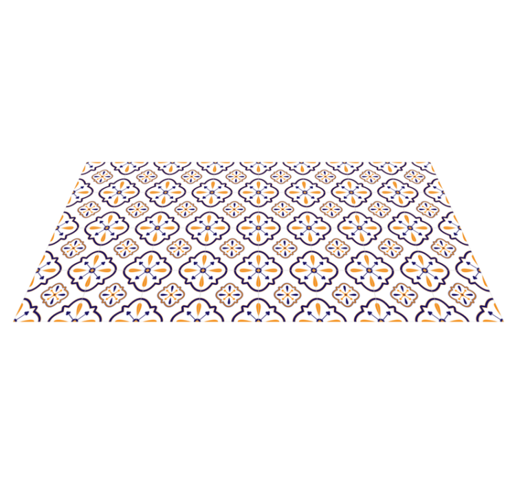 Floral Tile Replica kitchen vinyl rug - TenStickers