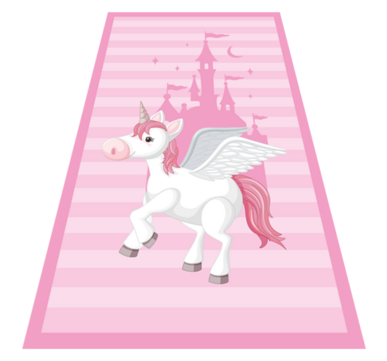 Unicorn Castle Imagery kids vinyl rug - TenStickers