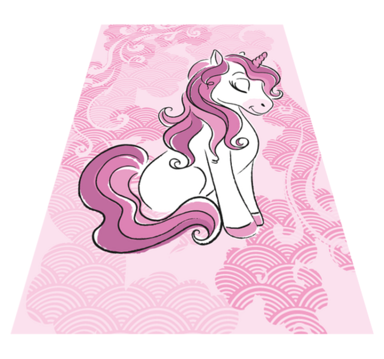Unicorn jumping on clouds kids vinyl rug - TenStickers