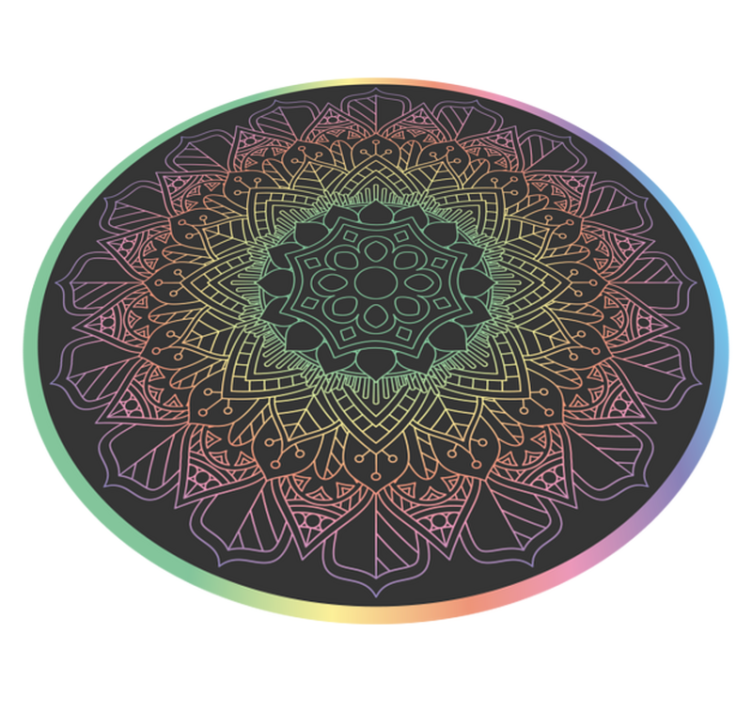 Mandala Meditation mandala vinyl rug - TenStickers