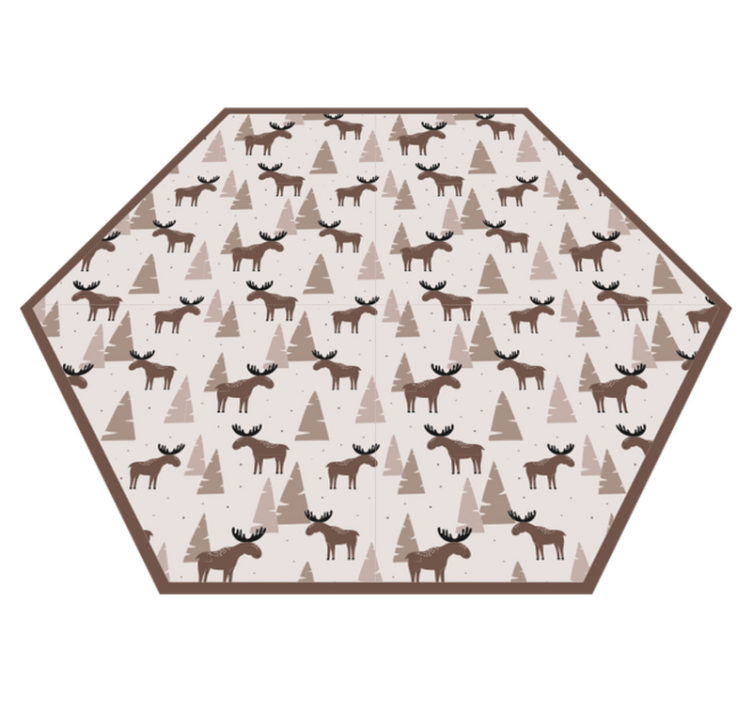 Moose Mountain Motif kids vinyl rug - TenStickers