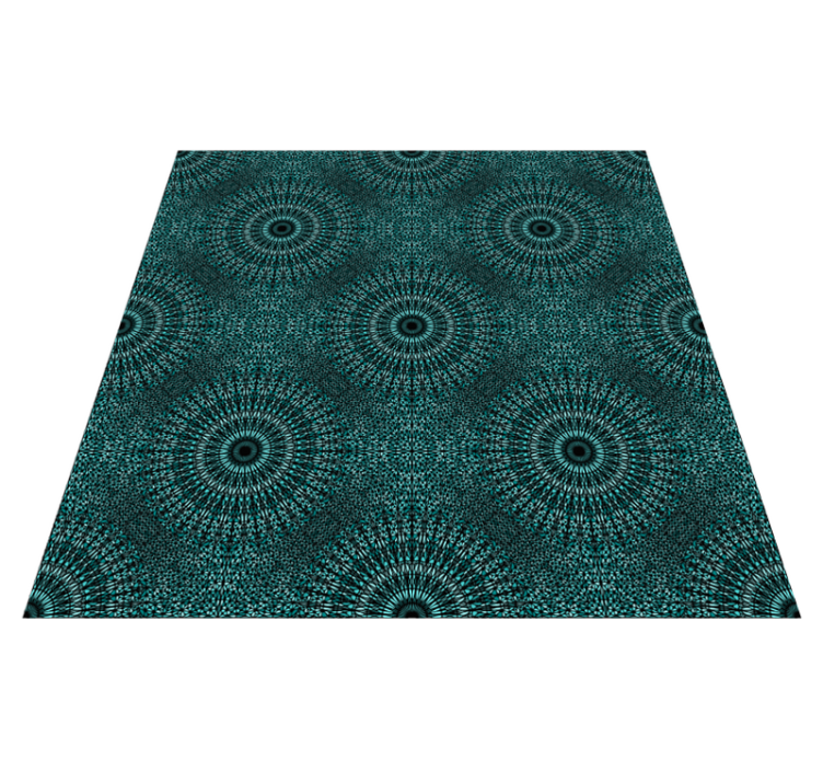 Teal pattern mandala vinyl rug - TenStickers