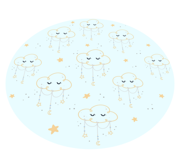 Dreamy Cloudscape nursery vinyl rug - TenStickers