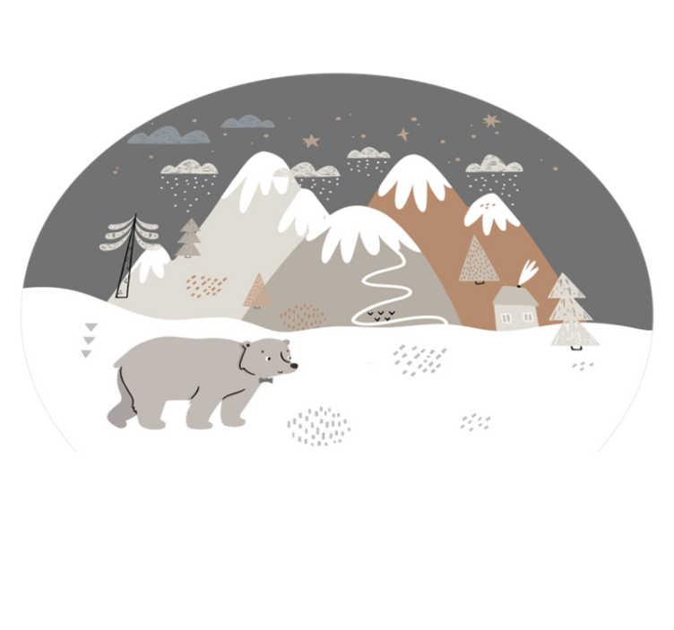 Wild animals nordic style kids vinyl rug - TenStickers