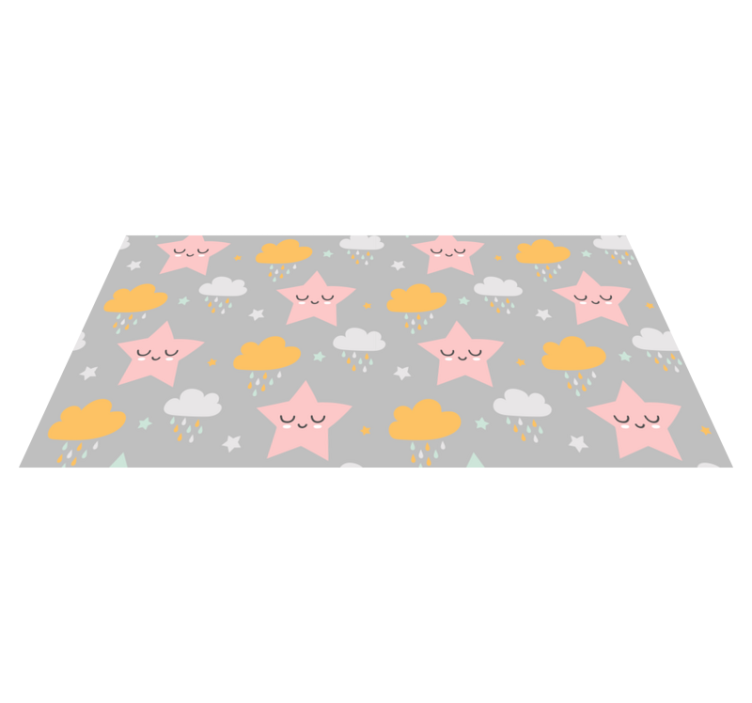 Nordic clouds kids vinyl rug - TenStickers