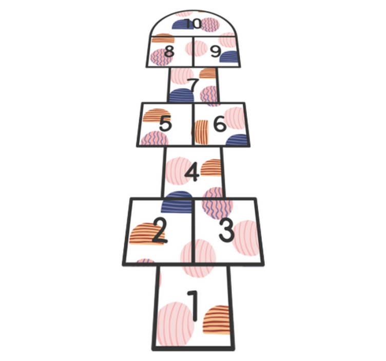 Circular Hopscotch game vinyl rug - TenStickers