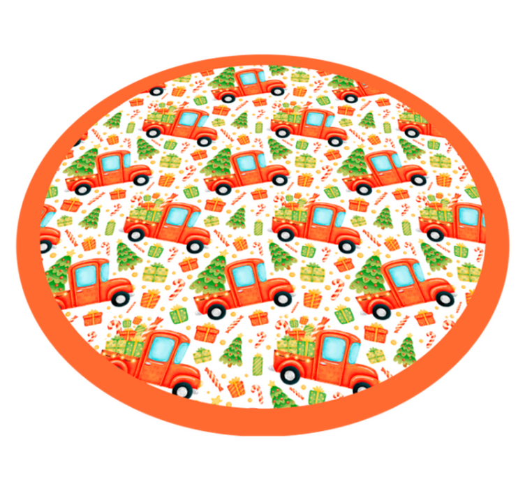 Playful Transport Circle kids vinyl rug - TenStickers