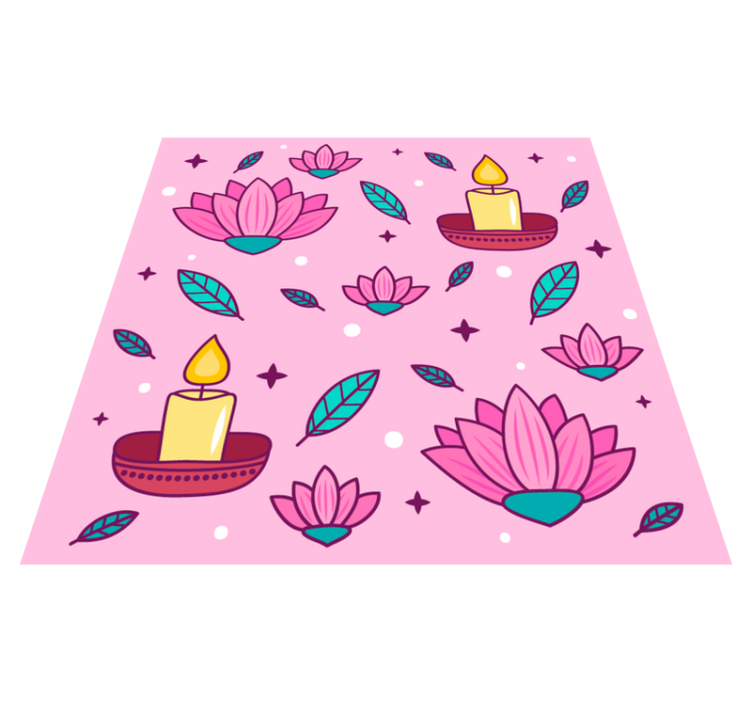 Lotus Blossom Ambience floral vinyl rug - TenStickers