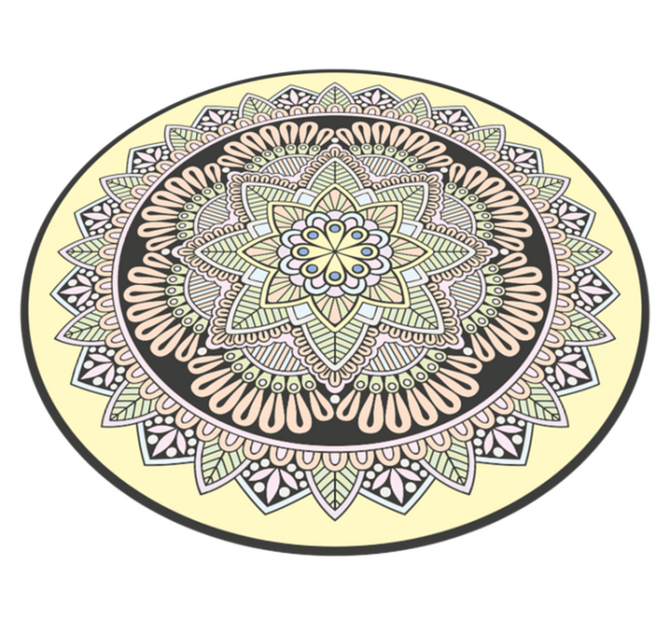 Multicoloured Mandala mosaic floor tiles - TenStickers