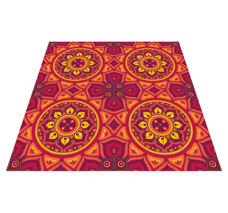 Bright colour mandala mandala vinyl rug - TenStickers