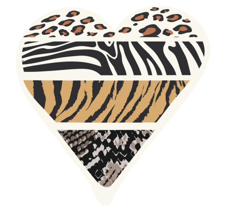 Animal print with heart animal print vinyl rug - TenStickers
