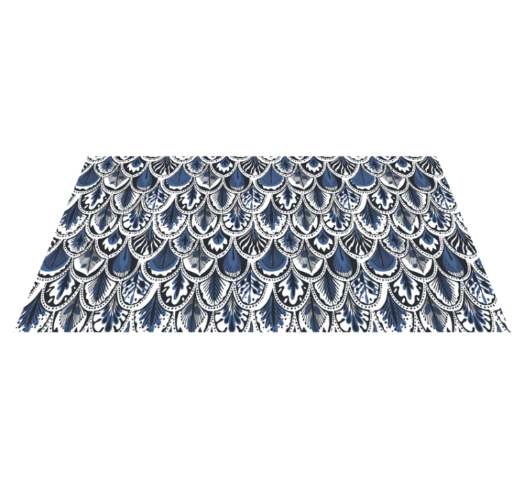 Blue bird feathers animal print vinyl rug - TenStickers