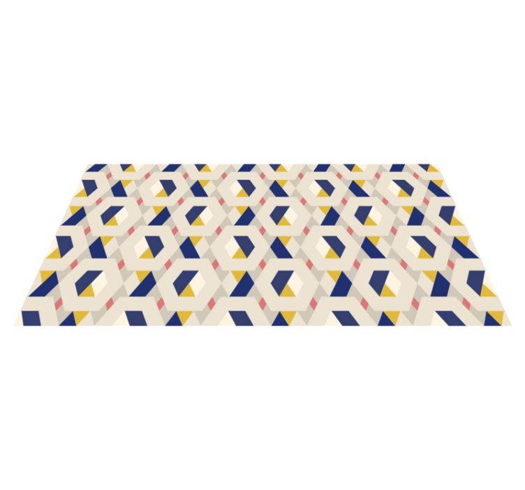 Hexagonal geometric motif modern vinyl rug - TenStickers